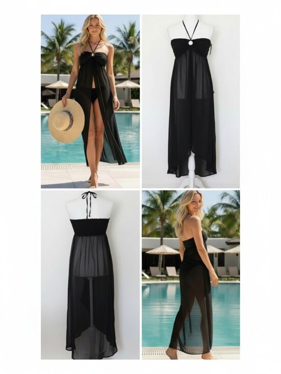 Tommy Bahama Other - Tommy Bahama Halter Sheer Swim Coverup Black NWT S